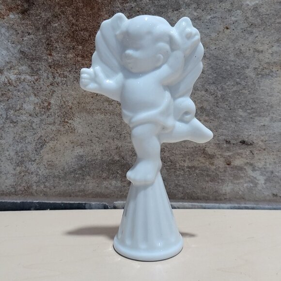 Candle Snuffer Angel Cherub White Porcelain Ceramic Retired - Picture 1 of 9